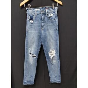 Pilcro Distressed Denim Jeans Blue Solid Regular Size 25